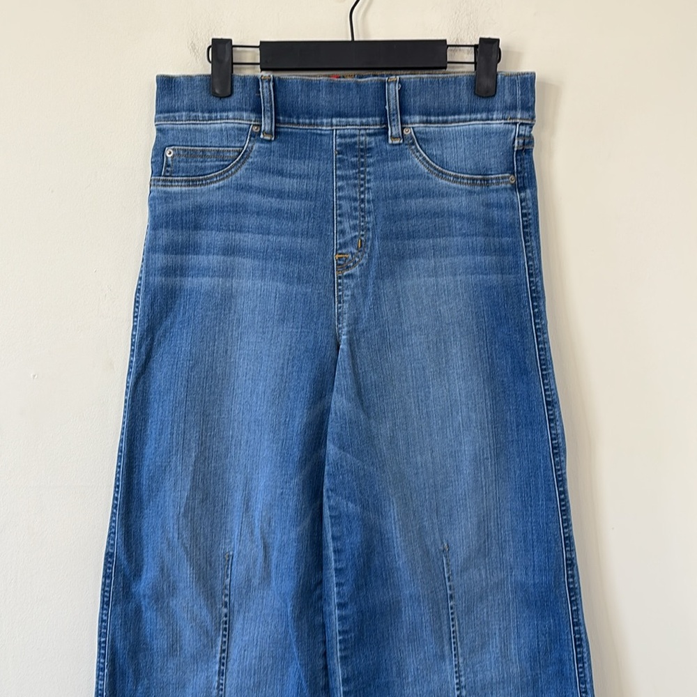 Spanx Seamed Front Wide Leg Jeans Vintage Indigo Size Medium - Picture 3 of 12